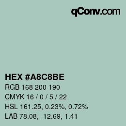 Color code: HEX #A8C8BE | qconv.com