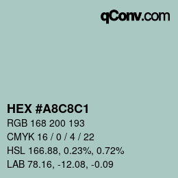 Color code: HEX #A8C8C1 | qconv.com