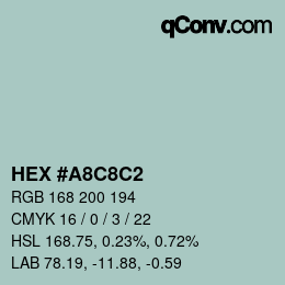 Color code: HEX #A8C8C2 | qconv.com