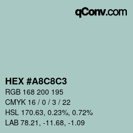 Color code: HEX #A8C8C3 | qconv.com