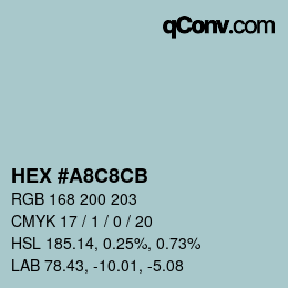 カラーコード: HEX #A8C8CB | qconv.com