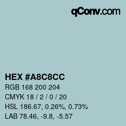 Color code: HEX #A8C8CC | qconv.com