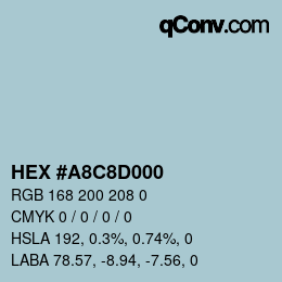 Color code: HEX #A8C8D000 | qconv.com