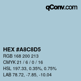 Color code: HEX #A8C8D5 | qconv.com