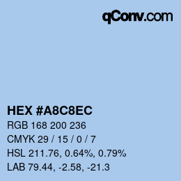 カラーコード: HEX #A8C8EC | qconv.com