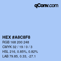 カラーコード: HEX #A8C8F8 | qconv.com
