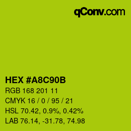 カラーコード: HEX #A8C90B | qconv.com