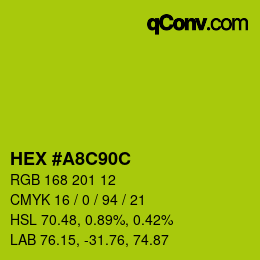 Color code: HEX #A8C90C | qconv.com