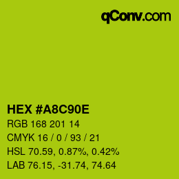 カラーコード: HEX #A8C90E | qconv.com