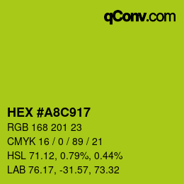 カラーコード: HEX #A8C917 | qconv.com