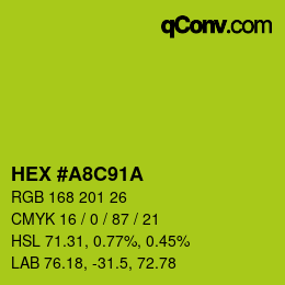 Color code: HEX #A8C91A | qconv.com