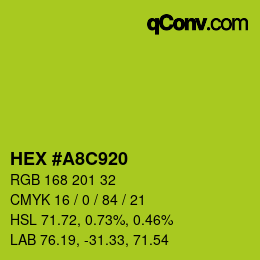 カラーコード: HEX #A8C920 | qconv.com