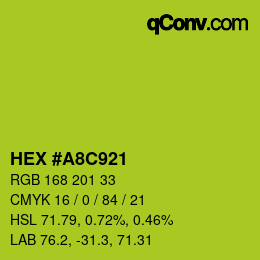 Color code: HEX #A8C921 | qconv.com