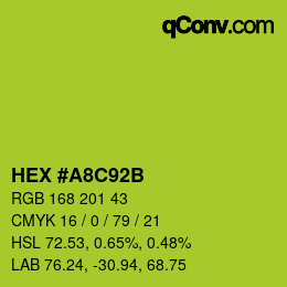 Farbcode: HEX #A8C92B | qconv.com