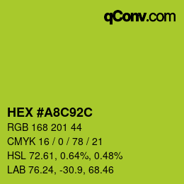 Farbcode: HEX #A8C92C | qconv.com