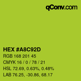 Code couleur: HEX #A8C92D | qconv.com