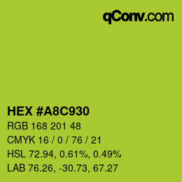 Color code: HEX #A8C930 | qconv.com