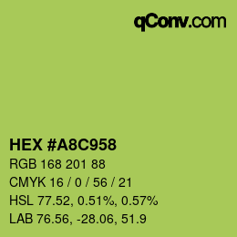 Color code: HEX #A8C958 | qconv.com