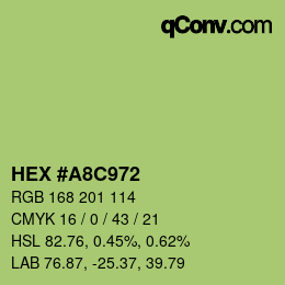 Color code: HEX #A8C972 | qconv.com