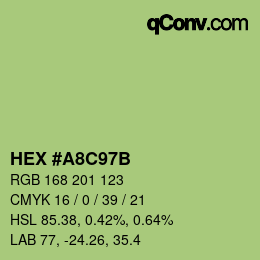 カラーコード: HEX #A8C97B | qconv.com