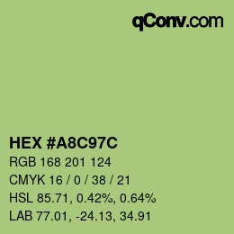 カラーコード: HEX #A8C97C | qconv.com