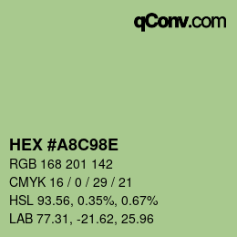 カラーコード: HEX #A8C98E | qconv.com