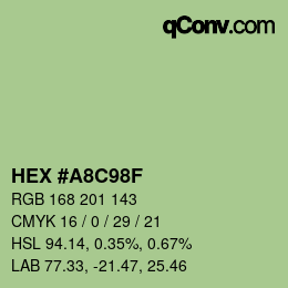 カラーコード: HEX #A8C98F | qconv.com