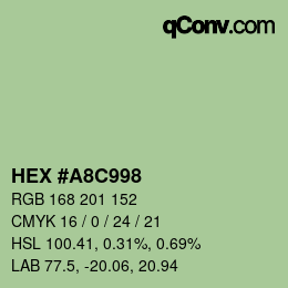 カラーコード: HEX #A8C998 | qconv.com