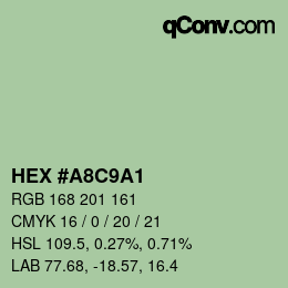 カラーコード: HEX #A8C9A1 | qconv.com