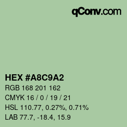 Color code: HEX #A8C9A2 | qconv.com