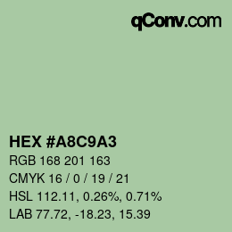 Color code: HEX #A8C9A3 | qconv.com