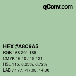 Color code: HEX #A8C9A5 | qconv.com