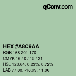 Color code: HEX #A8C9AA | qconv.com