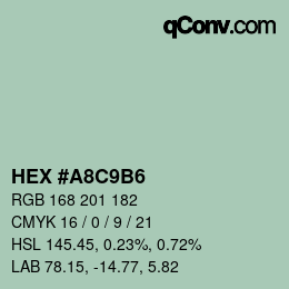 Color code: HEX #A8C9B6 | qconv.com