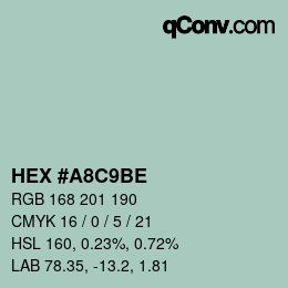 颜色代码: HEX #A8C9BE | qconv.com