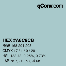Color code: HEX #A8C9CB | qconv.com
