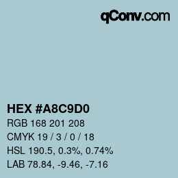Color code: HEX #A8C9D0 | qconv.com