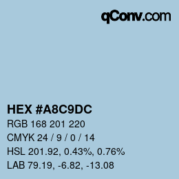 颜色代码: HEX #A8C9DC | qconv.com