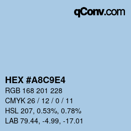 Color code: HEX #A8C9E4 | qconv.com