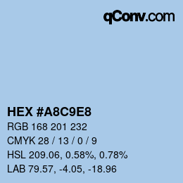 Color code: HEX #A8C9E8 | qconv.com