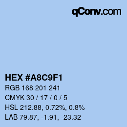 颜色代码: HEX #A8C9F1 | qconv.com