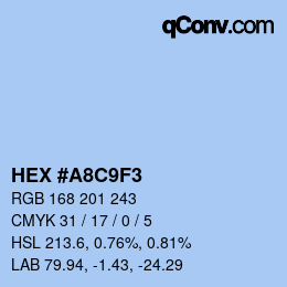 Color code: HEX #A8C9F3 | qconv.com