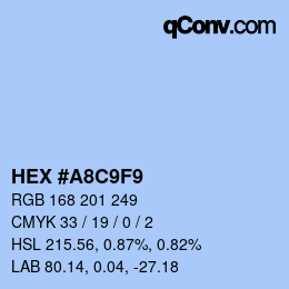 Farbcode: HEX #A8C9F9 | qconv.com