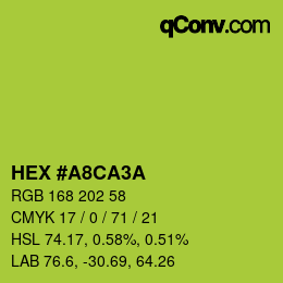颜色代码: HEX #A8CA3A | qconv.com