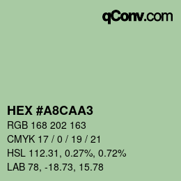 カラーコード: HEX #A8CAA3 | qconv.com