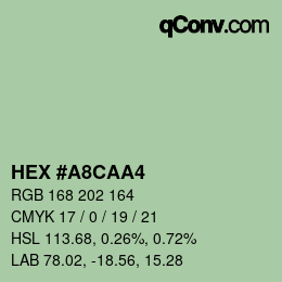 カラーコード: HEX #A8CAA4 | qconv.com