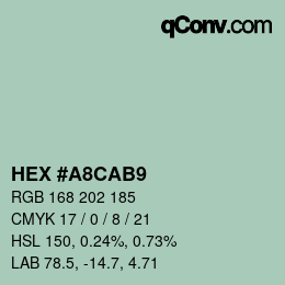 カラーコード: HEX #A8CAB9 | qconv.com