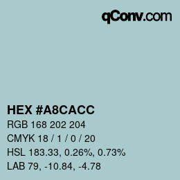 Color code: HEX #A8CACC | qconv.com