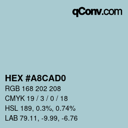 Color code: HEX #A8CAD0 | qconv.com