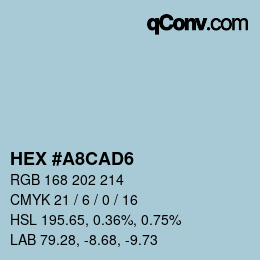 Color code: HEX #A8CAD6 | qconv.com